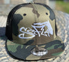 Snapback Camo/ White Stitching - Mesh Back