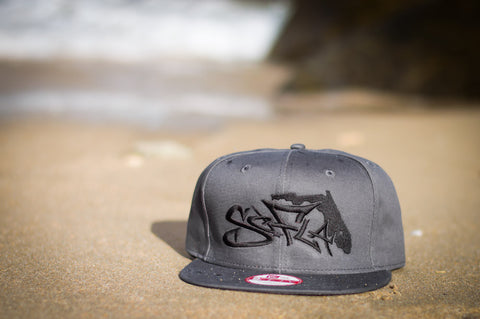 Trucker Hat Charcoal Grey/ Pink Stiching