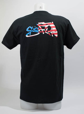 Short Sleeve American Flag Grey