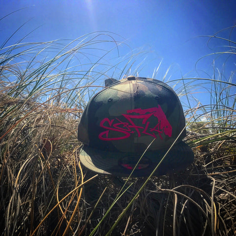 Red and White Heritage flex fit trucker